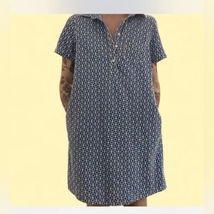 Uncle Frank Blue Floral Button-Up Dress XS
